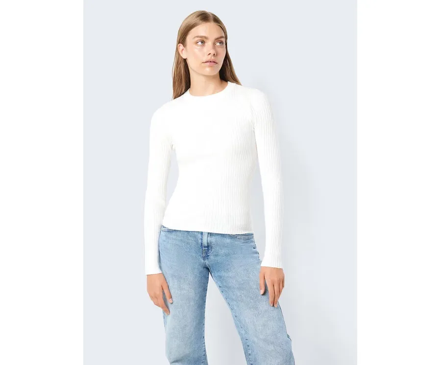 obrazek 1 Noisy May Sweter Ship 27020928 Écru Slim Fit