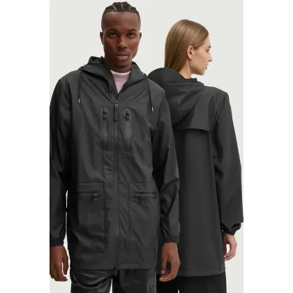 Zdjęcie Rains kurtka Cargo Long Jacket W3 kolor czarny przejściowa 12060-01