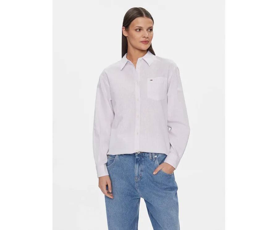 obrazek 1 Tommy Jeans Koszula DW0DW17737 Fioletowy Boxy Fit