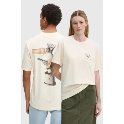 Zdjęcie Filling Pieces t-shirt bawełniany kolor beżowy z nadrukiem 74414089936