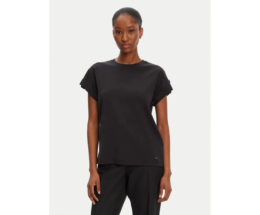 obrazek 1 Tommy Hilfiger T-Shirt Gold Button WW0WW45628 Czarny Regular Fit