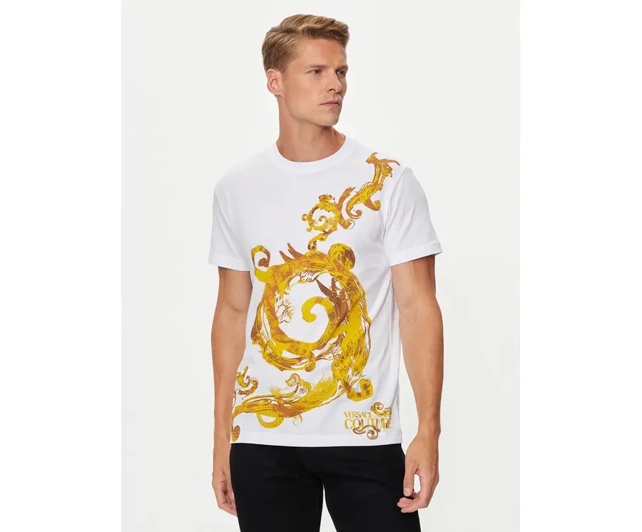 obrazek 1 Versace Jeans Couture T-Shirt 76GAH6SW Biały Regular Fit