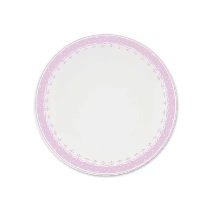 Zdjęcie Ekskluzywny płaski talerz z porcelany zdobiony wyjątkowym różowym ornamentem – Leander
