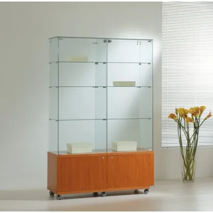 Picture Classic double display cabinet with four shelves and cabinets in the base