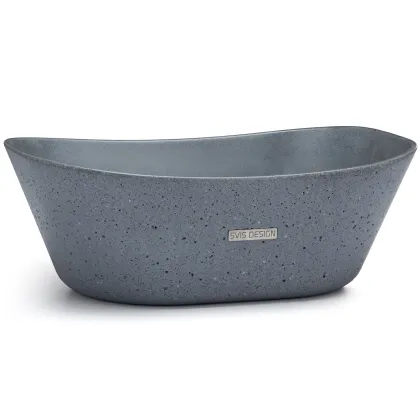 Zdjęcie Designerska umywalka 50 cm LIBRA SANDBLASTED – średnioszary, bez dekoru, bez lakieru