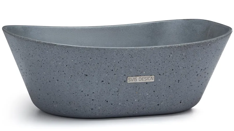 obrazek 1 Designerska umywalka 50 cm LIBRA SANDBLASTED – średnioszary, bez dekoru, bez lakieru