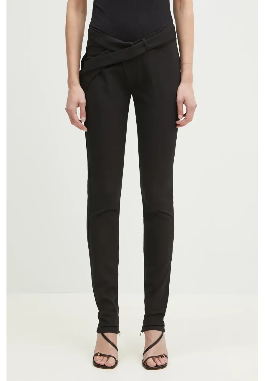 obrazek 1 Ottolinger spodnie Slim Leg Suit damskie kolor czarny dopasowane high waist 123-201423-02
