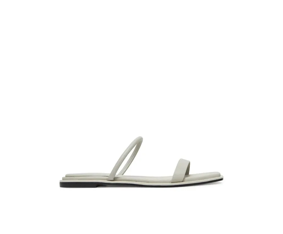 obrazek 1 Calvin Klein Klapki Flat Sandal Squared 2-Bar Lth HW0HW02532 Beżowy