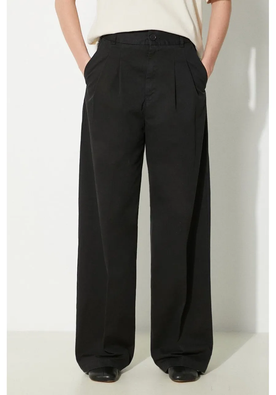 obrazek 1 Carhartt WIP spodnie bawełniane Leola Pant kolor czarny szerokie high waist I033147.8906