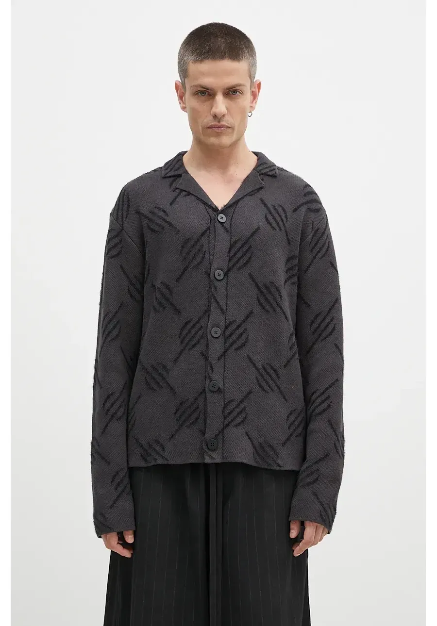 obrazek 1 Daily Paper kardigan Kirabo Monogram Knit Cardigan męski kolor czarny 2421031