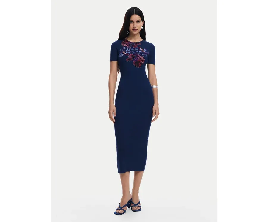 obrazek 1 Desigual Sukienka codzienna 25SWVF13 Granatowy Slim Fit