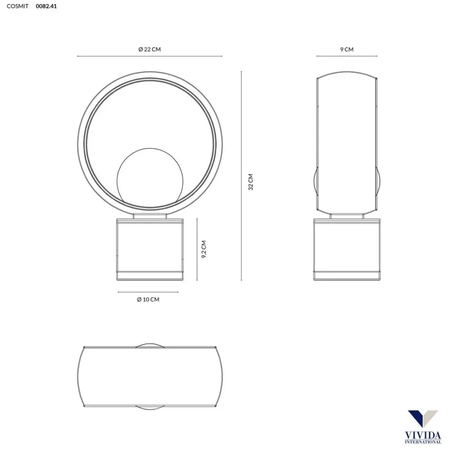 obrazek 2 Lampa stołowa z aluminiową konstrukcją i szklanym kloszem