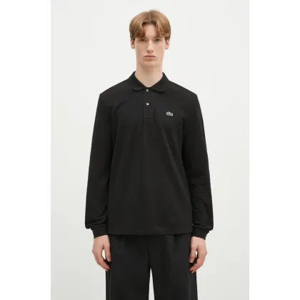 Zdjęcie Lacoste longsleeve bawełniany L1312 031 kolor czarny gładki L1312.031-031