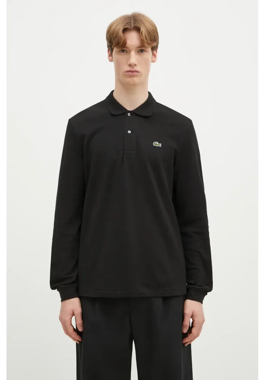 obrazek 1 Lacoste longsleeve bawełniany L1312 031 kolor czarny gładki L1312.031-031