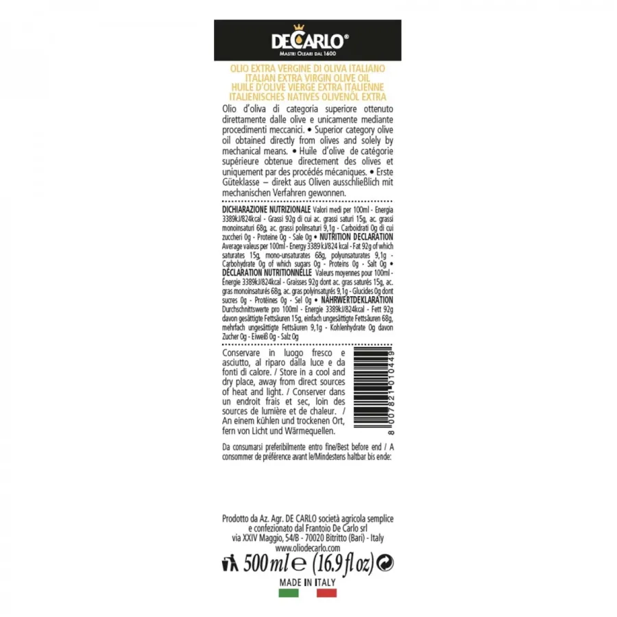 obrazek 2 Włoska oliwa z oliwek Felice Garibaldi, 500 ml