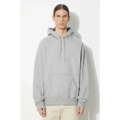 Zdjęcie Carhartt WIP bluza Hooded Chase Sweat męska kolor szary z kapturem melanżowa I033661.00MXX