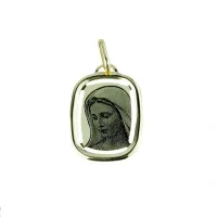 Zdjęcie Prostokątny medalik Madonna grawerowany laserowo z polerowaną krawędzią