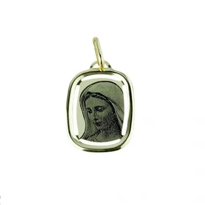 Zdjęcie Prostokątny medalik Madonna grawerowany laserowo z polerowaną krawędzią