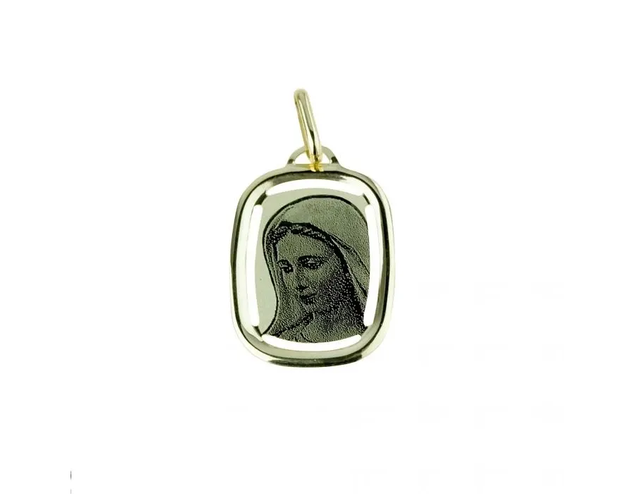 obrazek 1 Prostokątny medalik Madonna grawerowany laserowo z polerowaną krawędzią