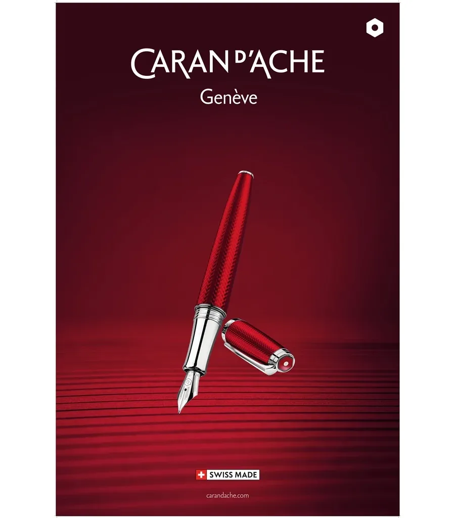obrazek 4 Ekskluzywne czerwone pióro wieczne  Leman Rouge Carmin - Caran d’Ache