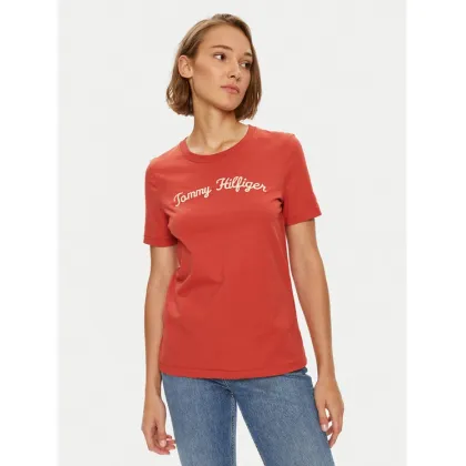 Zdjęcie Tommy Hilfiger T-Shirt Script WW0WW42589 Czerwony Regular Fit