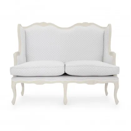 Zdjęcie Biała elegancka sofa w stylu klasycznym ze strukturą drewna bukowego - Sevensedie