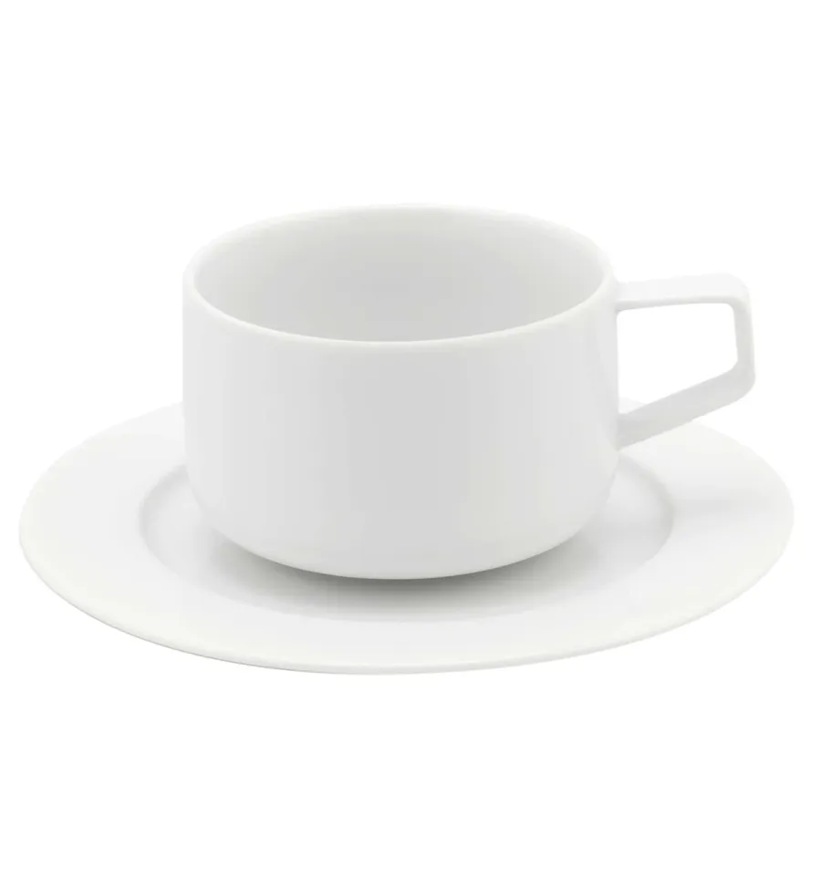 obrazek 1 Filiżanka do herbaty ze spodkiem z porcelany z wyjątkowej klasycznej kolekcji Silkroad White - Vista Alegre
