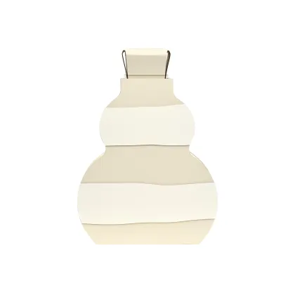 Zdjęcie Unikalny skórzany wazon Otto 9x33xH45 cm w pasy w kolorze waniliowym i białym