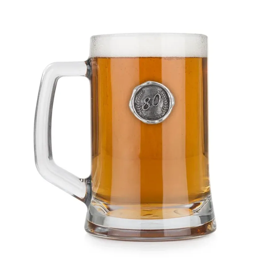obrazek 1 Kufel do piwa z cynowym monogramem - wyjątkowy prezent na 80 urodziny