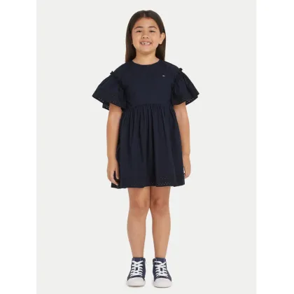 Zdjęcie Tommy Hilfiger Sukienka codzienna Anglaise KG0KG08029 Granatowy Regular Fit