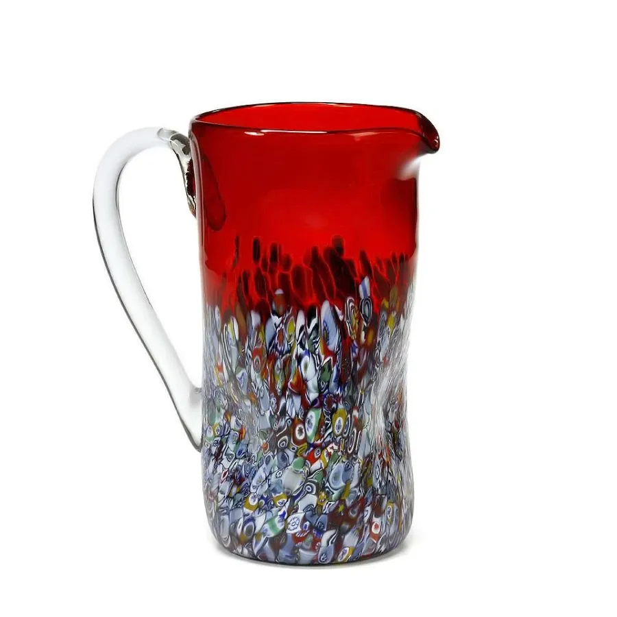 obrazek 1 Wyjątkowy czerwony dzbanek ze szkła murano (25 cm)