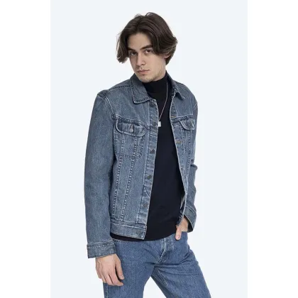 Zdjęcie A.P.C. kurtka jeansowa Veste Jean Us męska kolor granatowy przejściowa COZZK.H02223-INDIGO
