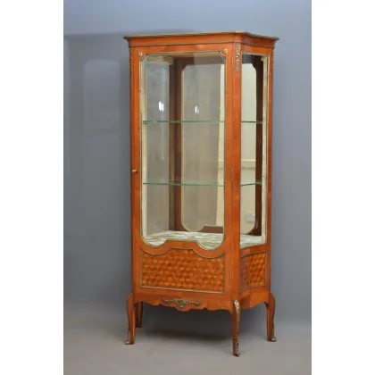 Zdjęcie XIX-wieczny witryna z tulipanowca i drzewa różanego, z przeszklonymi drzwiami -antyk