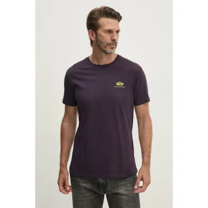 Zdjęcie Alpha Industries t-shirt bawełniany Backprint T kolor fioletowy z nadrukiem