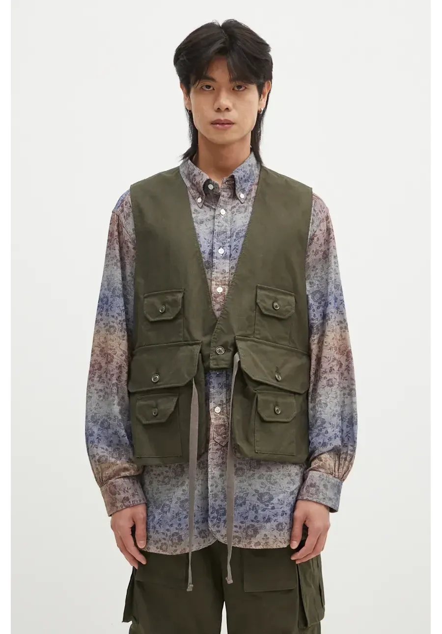 obrazek 1 Engineered Garments bezrękawnik jeansowy Fowl Vest męski kolor zielony przejściowy 24F1C002