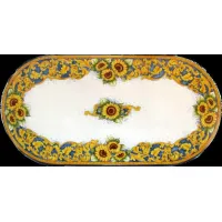 Zdjęcie Piękny blat z lawy do ogrodu ze słonecznikowym zdobieniem - Ceramiche Valchida