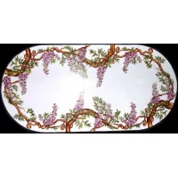 Zdjęcie Oryginalny blat z kamienia wulkanicznego do ogrodu zdobiony motywem kwitnącego drzewa - Ceramiche Valchida