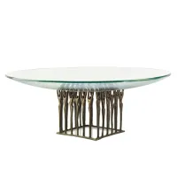 Picture A unique bronze sculpture with a glass bowl