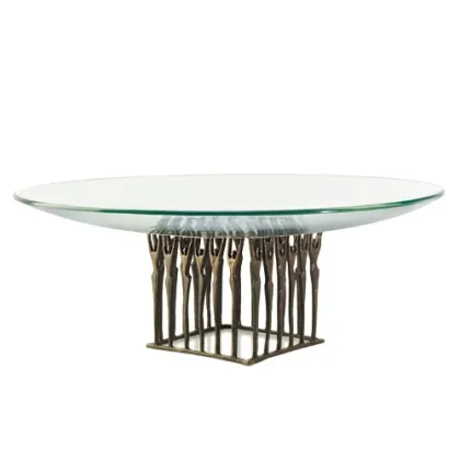 Zdjęcie Wyjątkowa rzeźba z brązu ze szklaną misą