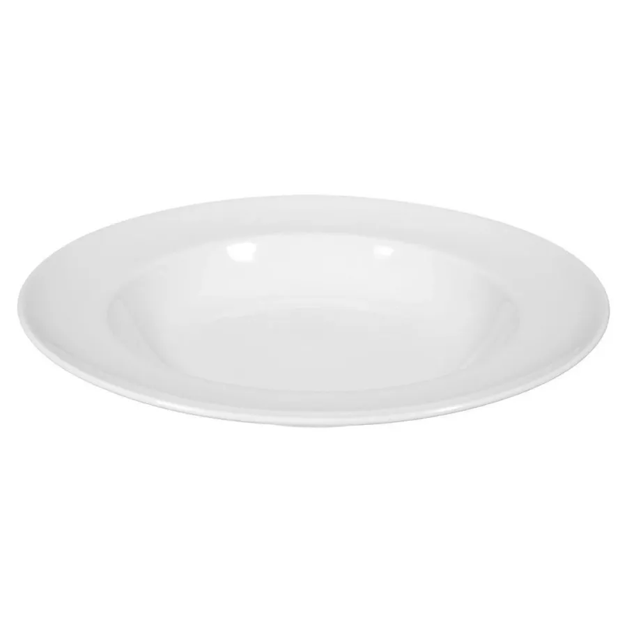 obrazek 1 Biały okrągły 23-centymetrowy porcelanowy talerz do zupy - Tettau