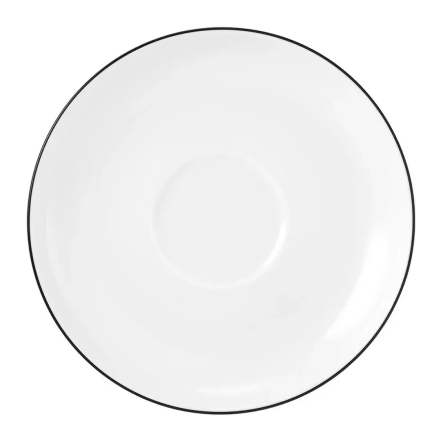 obrazek 1 Porcelanowy okrągły spodek 14,5 cm z czarnym rantem - Seltmann Weiden
