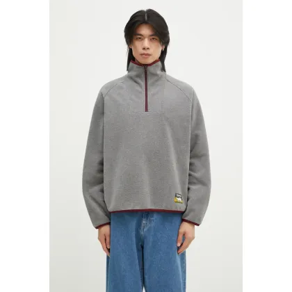Zdjęcie Human Made bluza polarowa Fleece Half-Zip Shirt kolor szary z aplikacją HM28CS019