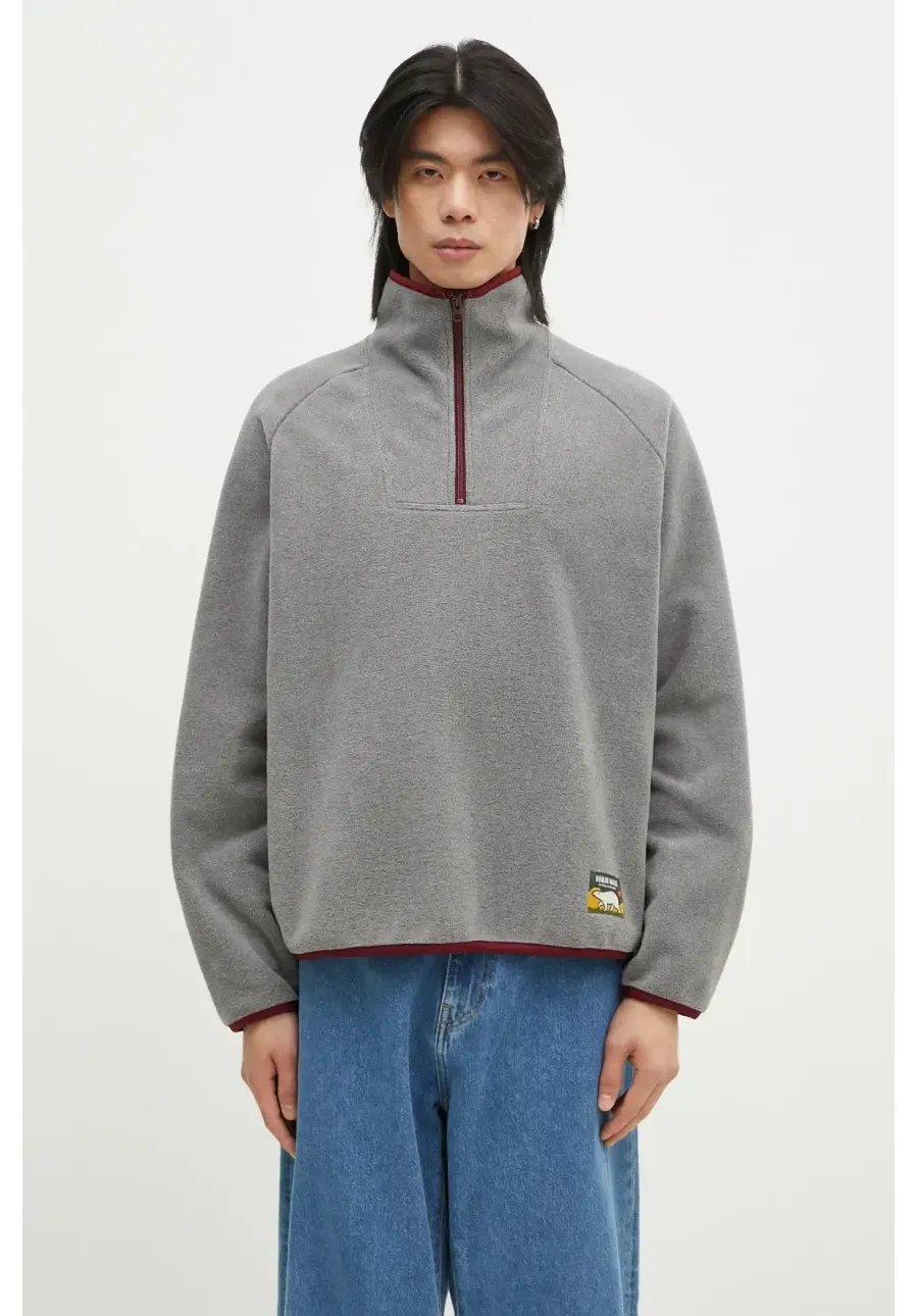 obrazek 1 Human Made bluza polarowa Fleece Half-Zip Shirt kolor szary z aplikacją HM28CS019