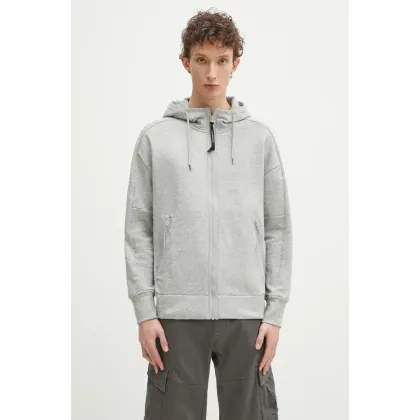 Zdjęcie C.P. Company bluza bawełniana męska kolor szary z kapturem gładka 18CMSS028A005086W