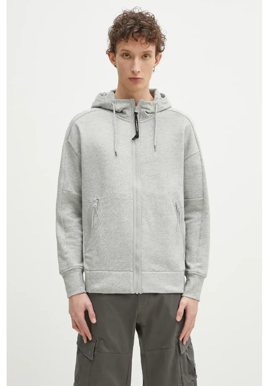 obrazek 1 C.P. Company bluza bawełniana męska kolor szary z kapturem gładka 18CMSS028A005086W