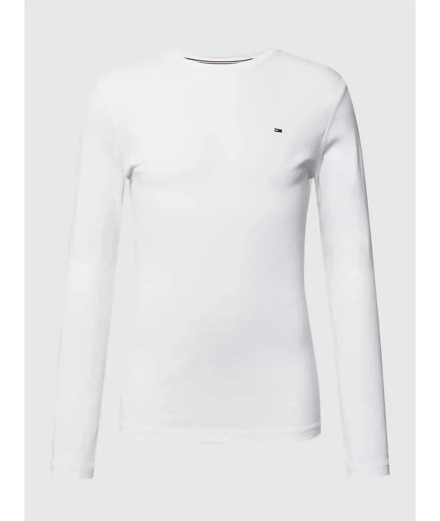 obrazek 1 Bluzka z długim rękawem o kroju slim fit z prążkowaną fakturą