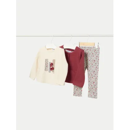 Zdjęcie Mayoral Komplet bluza, bluzka i legginsy 2709 Czerwony Regular Fit