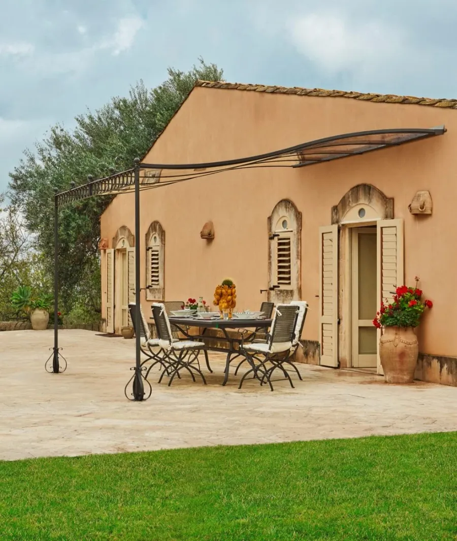 obrazek 3 Przyścienna pergola Tibisco 376×369 cm z poliwęglanowym zadaszeniem