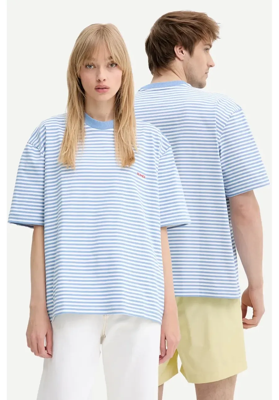 obrazek 1 Sunnei t-shirt bawełniany kolor niebieski wzorzysty RTWXJER001