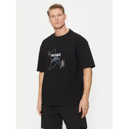 Zdjęcie HUGO T-Shirt Nabion 50530441 Czarny Loose Fit